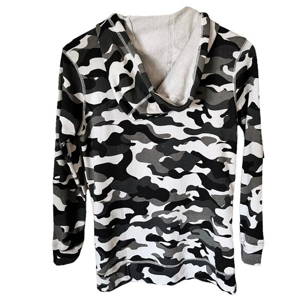 CHASER Camo Hoodie Sweatshirt Cotton Gray Zip Up Fleece Lined Pockets XS NWT - Picture 5 of 12